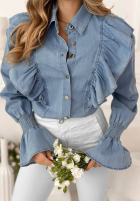 din denim Cămașă z falbankami Paloma ciemnoniebieska