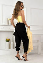 din material textil Pantaloni joggery z paskiem I Chose It negre