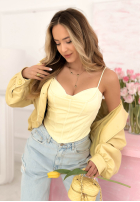 Gorsetowy Top  z dekoltem Mabel galbene