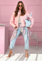 Scurtă skórzana Geacă z kołnierzem Jolie galben