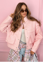 Scurtă skórzana Geacă z kołnierzem Jolie galben