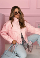 Scurtă skórzana Geacă z kołnierzem Jolie galben