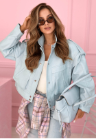 Scurtă skórzana Geacă z kołnierzem Jolie galben