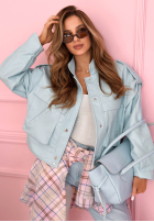 Scurtă skórzana Geacă z kołnierzem Jolie galben