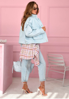 Scurtă skórzana Geacă z kołnierzem Jolie galben