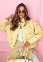 Scurtă skórzana Geacă z kołnierzem Jolie galben