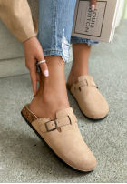 zamszowe chodaki z paskiem Madison negre