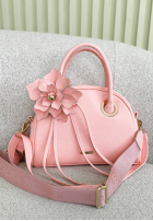 Skórzana Geantă z kwiatem Kallie ecru