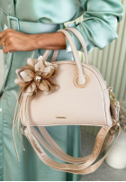 Skórzana Geantă z kwiatem Kallie ecru