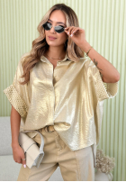 Cămașă z ażurowymi elementami Celestine auriu