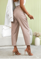 din material textil Pantaloni z paskiem i gumką taliei Liora roz