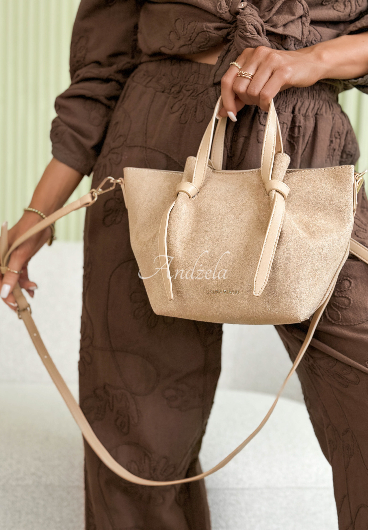 Geantă din piele întoarsă Beatrice