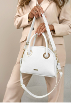 Skórzana Geantă z kwiatem Kallie ecru