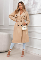 Długi Palton  z paskiem Changing Of Seasons bej