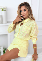 Bawełniana Cămașă w kwiaty Marbella galben