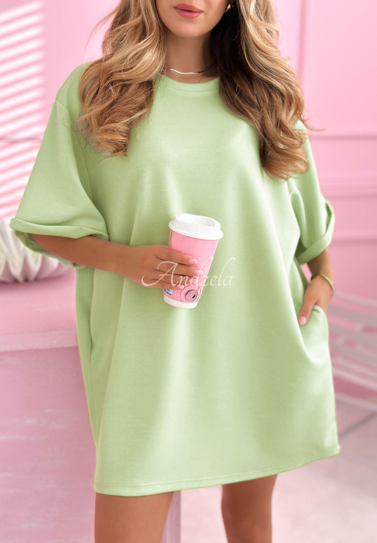 Tricou lung tip tunică cu viscoză Base Babe