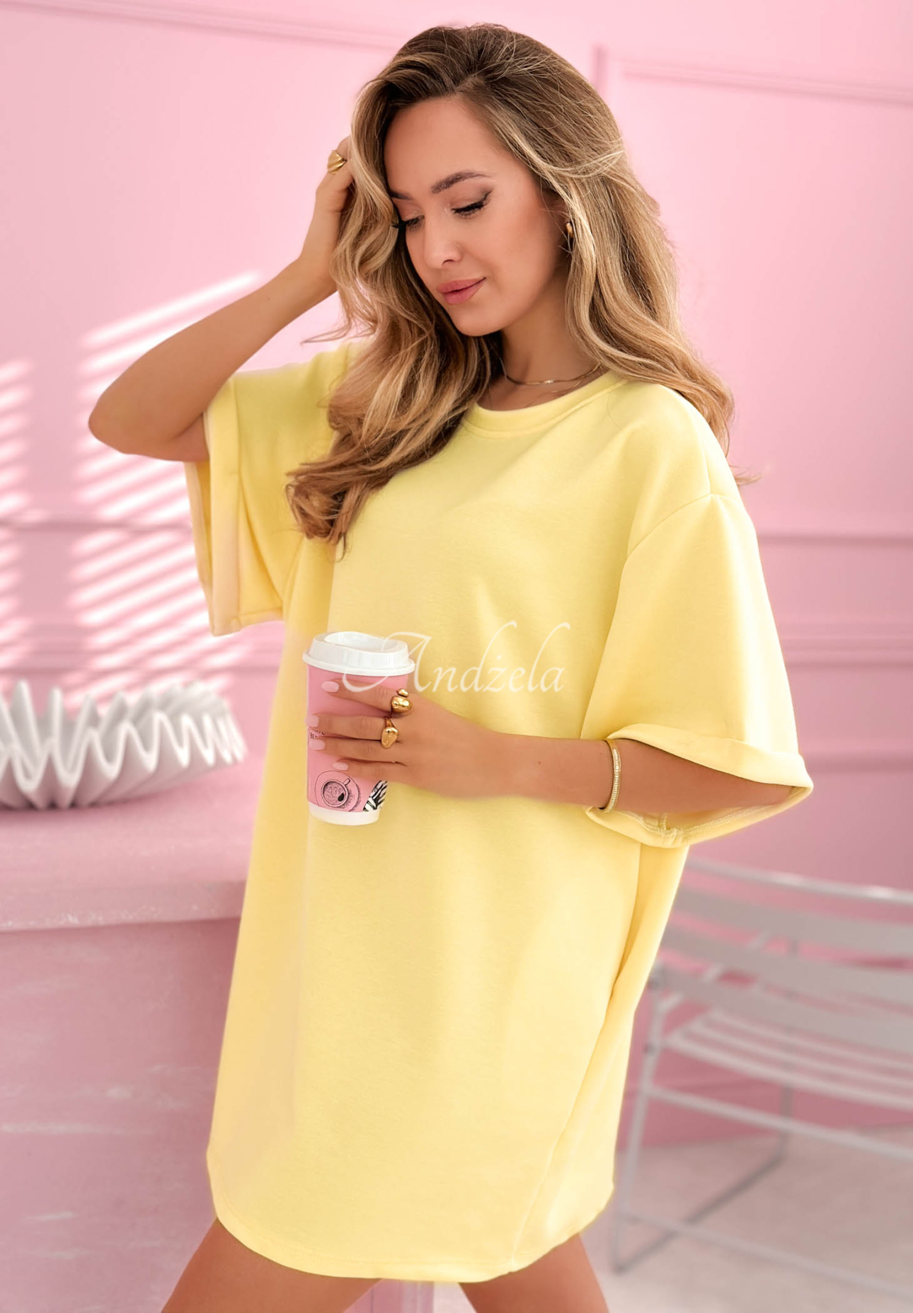 Tricou lung tip tunică cu viscoză Base Babe