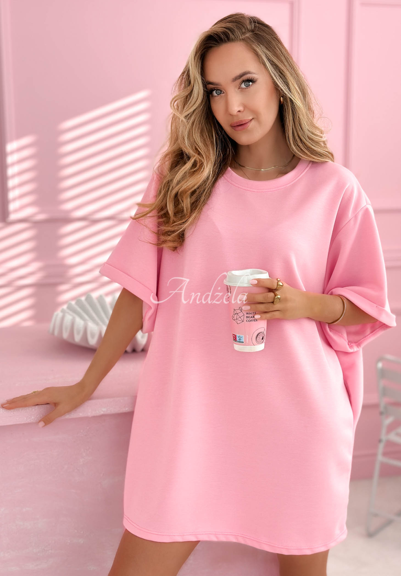 Tricou lung tip tunică cu viscoză Base Babe