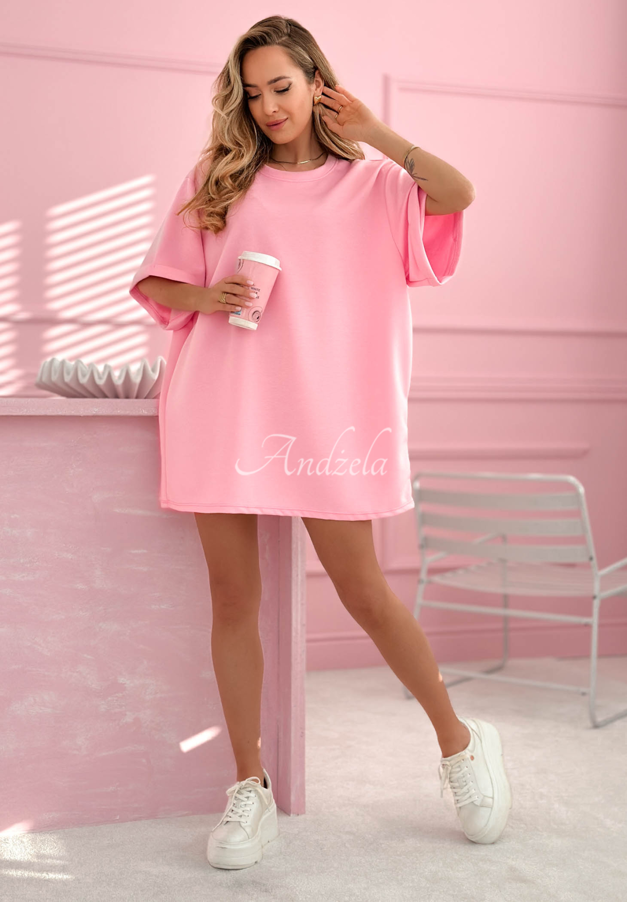 Tricou lung tip tunică cu viscoză Base Babe