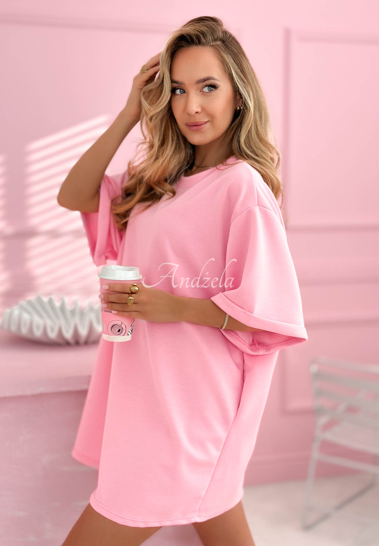 Tricou lung tip tunică cu viscoză Base Babe