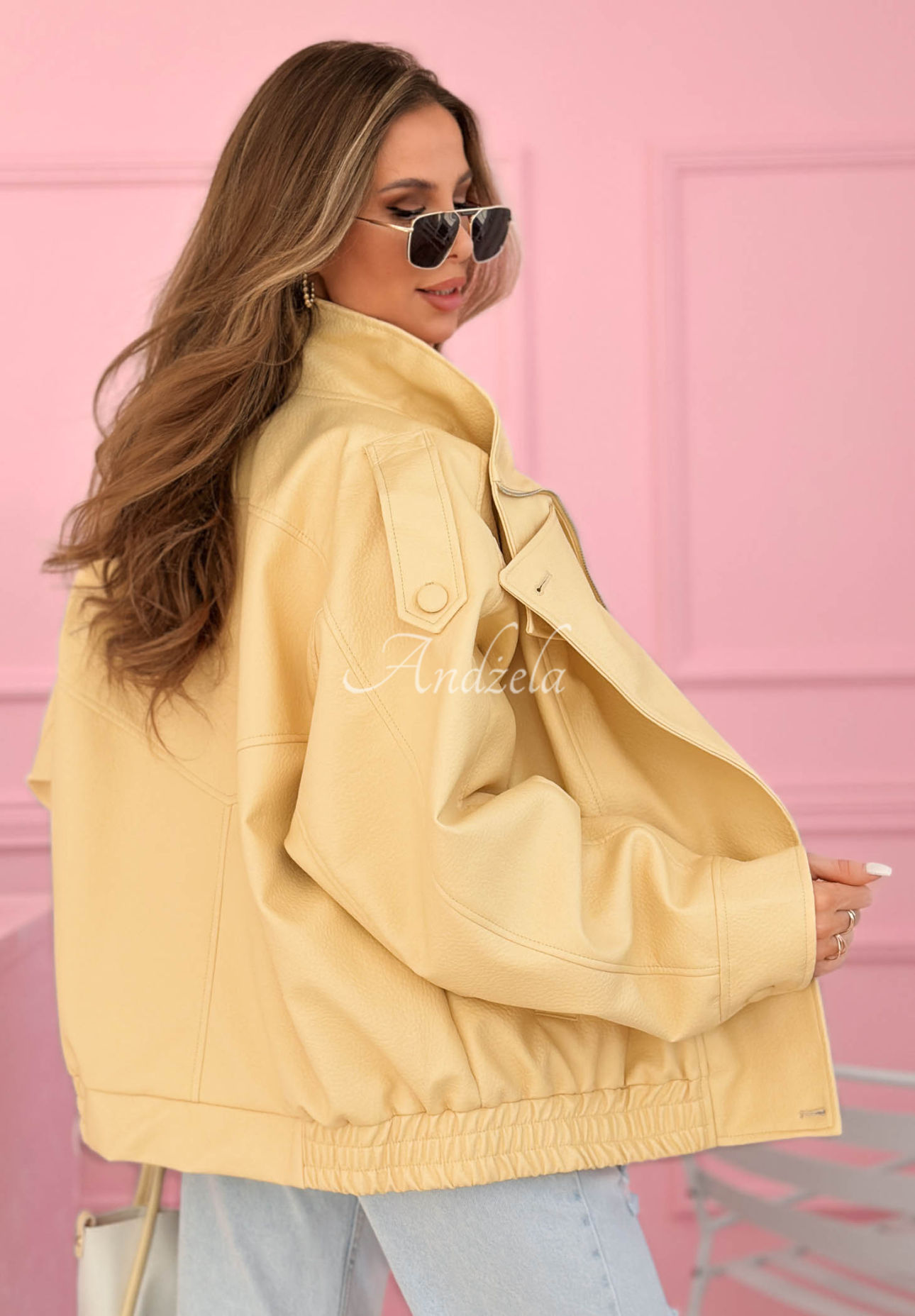 Geacă bomber din piele Messy