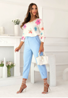 Ușor Pulover w kwiaty Octavia ecru