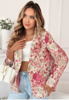 Żakardowa Sacou w kwiaty Catarina roz