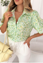 Kwiecista Cămașă z bufkami Jordyn de culoarea fisticului