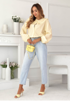 Cămașă z ozdobnym kołnierzem Martha galben