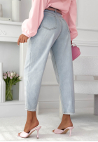 Pantaloni din denim mom fit Zahira albastre