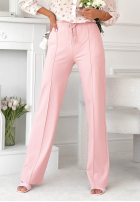 din material textil Pantaloni wide leg Look Here ecru
