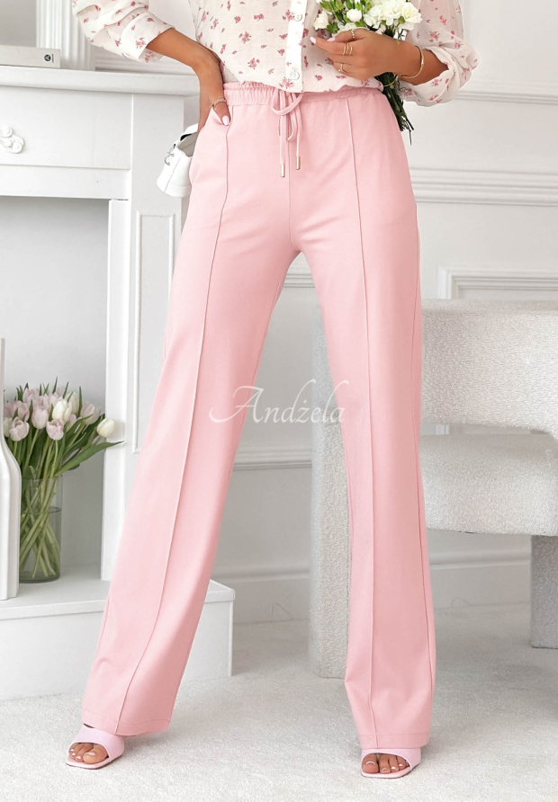 Pantaloni din material wide leg din viscoză Look Here