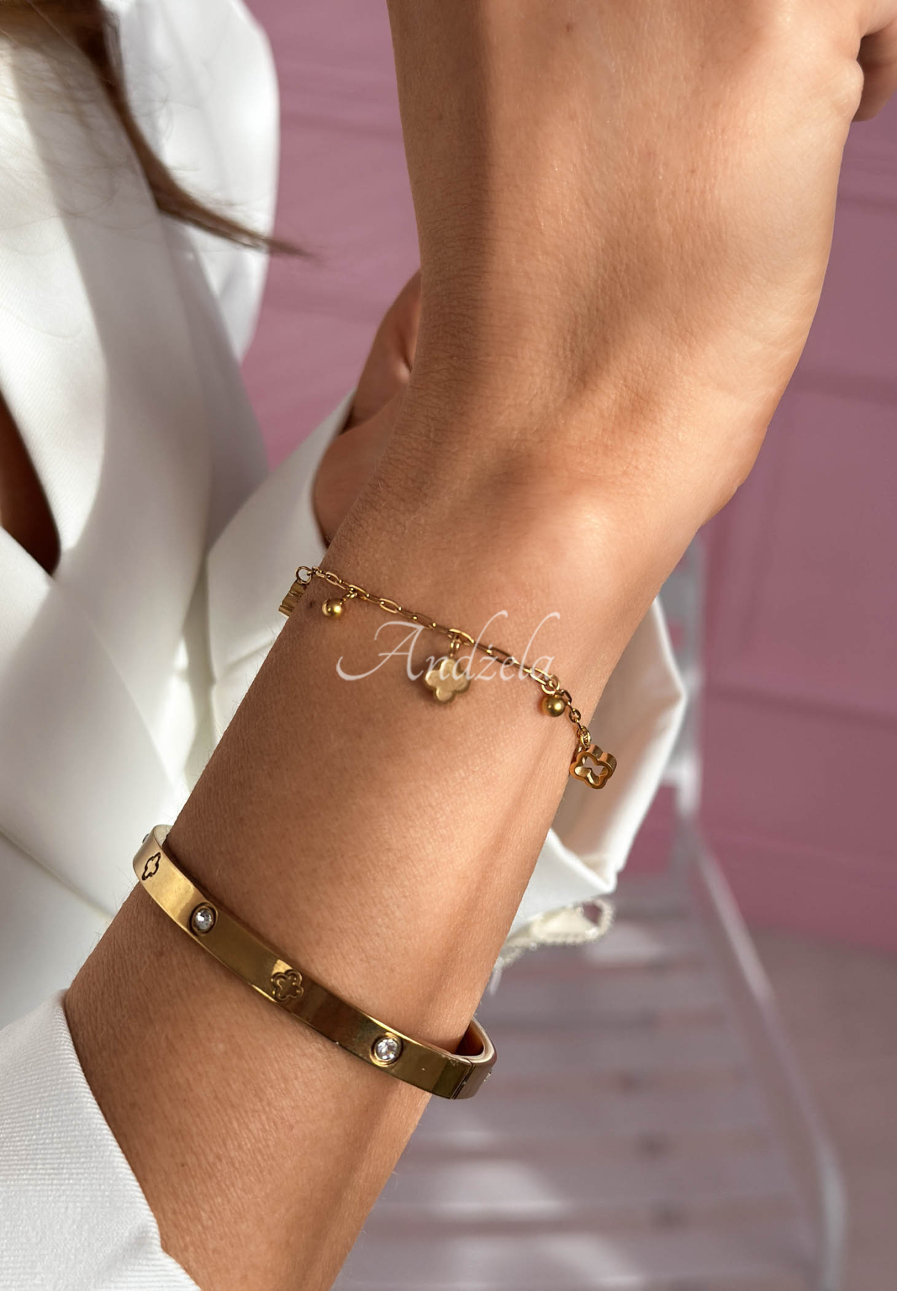 Brățară cu trifoi Golden Clover