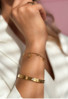 Brățară z koniczynkami Golden Clover auriu