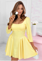 Rozkloszowana Rochie mini z kwadratowym dekoltem Good Luck Baby roz