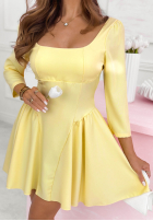 Rozkloszowana Rochie mini z kwadratowym dekoltem Good Luck Baby roz