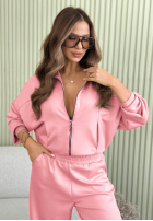 Wiskozowy Compleu de trening Hanorac i Pantaloni Now You See roz pudră