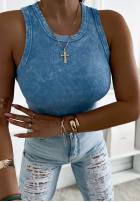 Prążkowany Top  na ramiączkach Callie gri închis