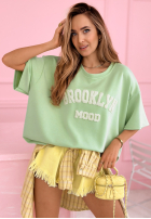 Tricou z napisem Brooklyn Mood galbene