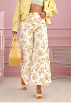 din denim Fustă midi w kwiaty La Flora albă