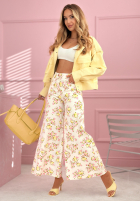 din denim Fustă midi w kwiaty La Flora albă