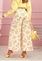 din denim Fustă midi w kwiaty La Flora albă