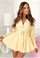 Marynarkowa Rochie z paskiem Full Of Light roz pudră