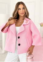 Krótki Palton  z kołnierzem Maristella galbene