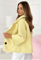 Krótki Palton  z kołnierzem Maristella galbene