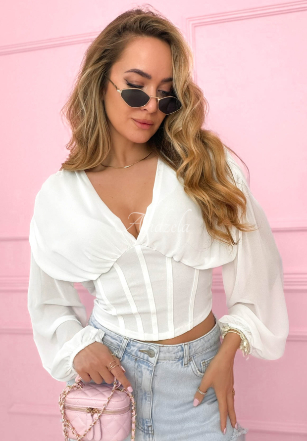 Bluză tip corset cu pliuri Another Look