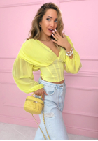 Gorsetowa Bluză z marszczeniami Another Look albă