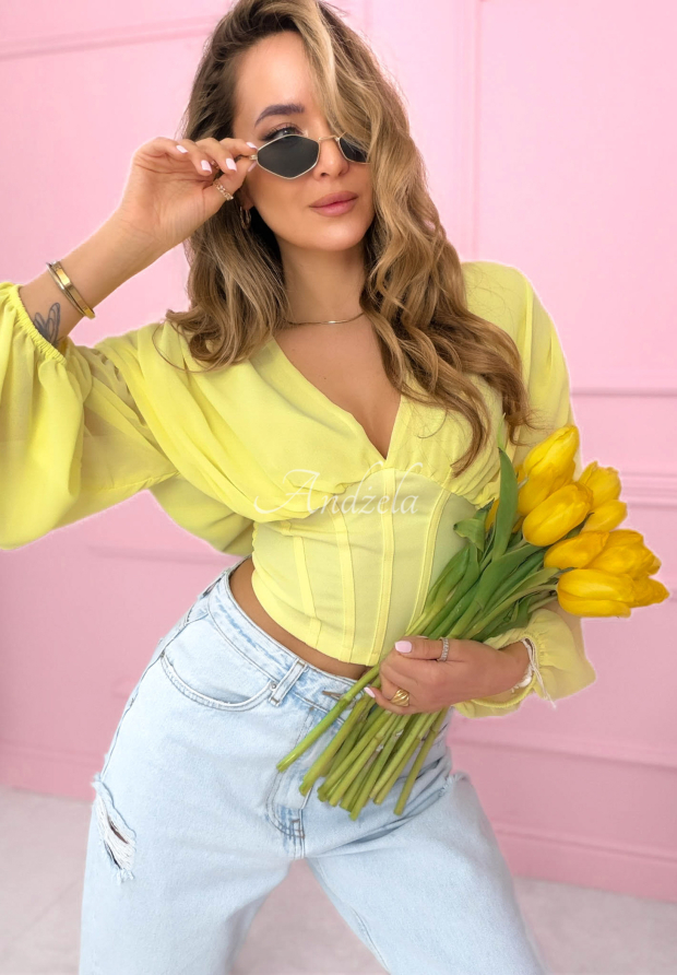 Bluză tip corset cu pliuri Another Look