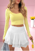 Spódnico-spodenki z falbanką All Over Again albă