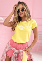 Tricou z napisem Sempre Ti roz pudră